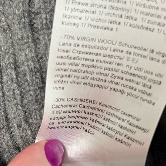 Escada Gray Ribbed Cashmere Virgin Wool Sweater - Picture 7 of 7